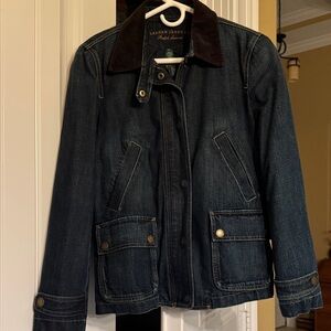 Ralph Lauren Dark Denim Jacket with Brown Corduroy Collar